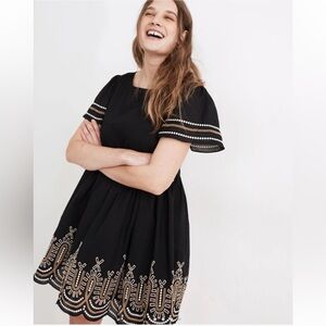 Black Embroidered Women's Dress